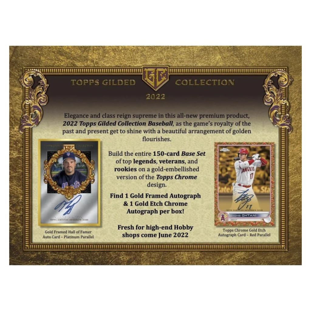2022 Topps Gilded Collection Baseball Hobby Box (Pre Order)