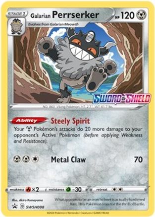Galarian Perrserker SWSH008 [SWSH Sword & Shield Promo Cards]  - Holofoil